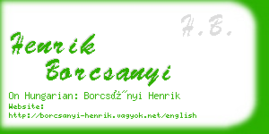 henrik borcsanyi business card